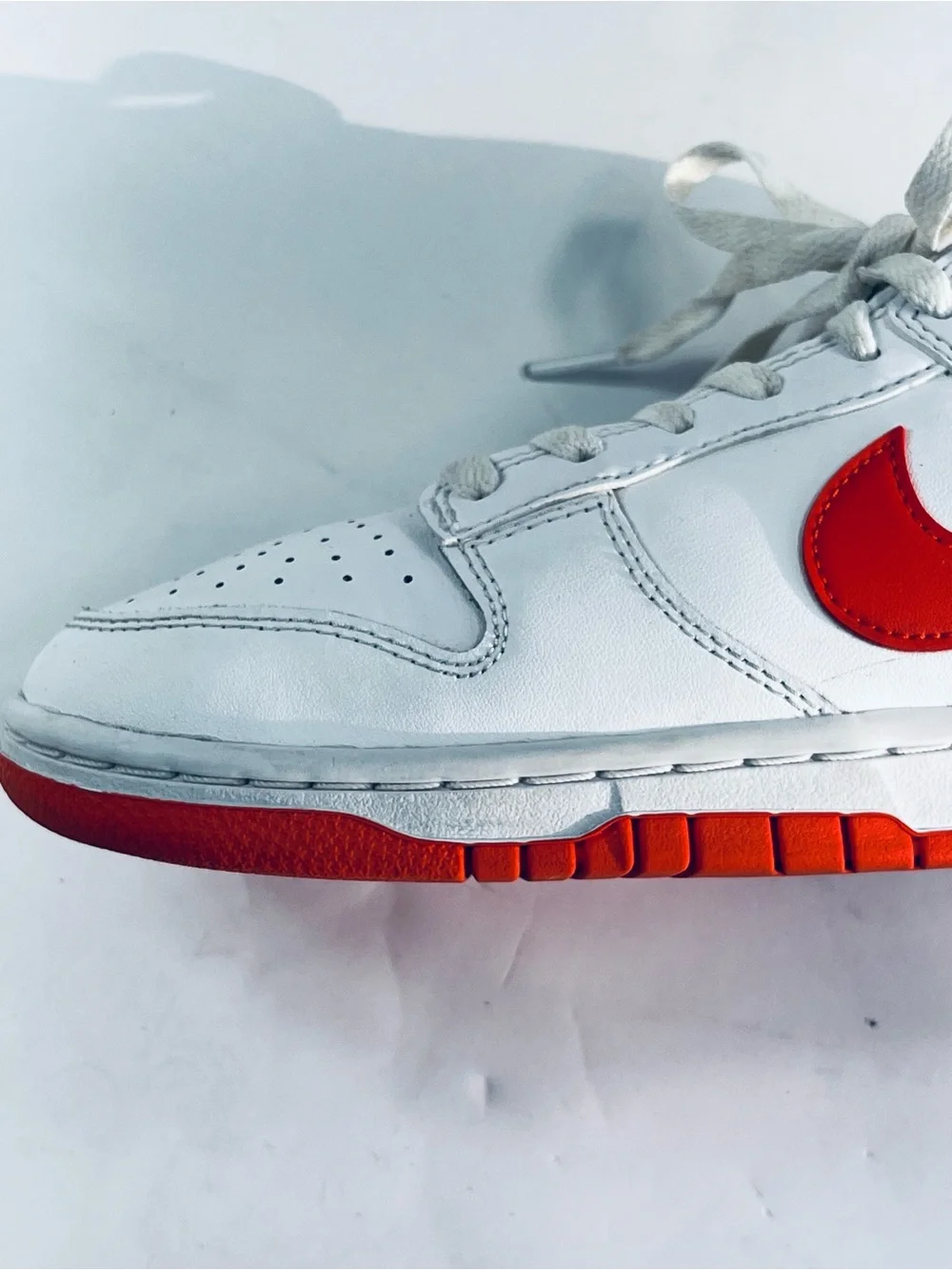 Nike Dunk Low Retro Shoes White Picante Red #DV0831-103 Men’s:8.5 Sneakers